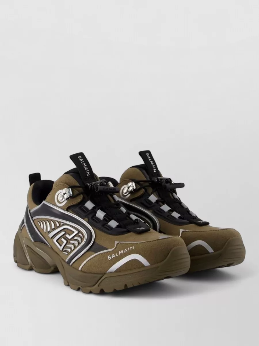 Balmain Leather cosmic dust low-top sneakers