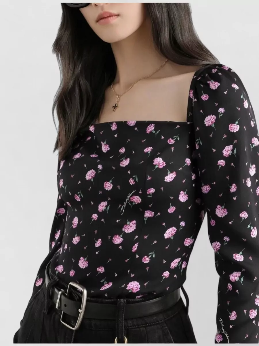 Dolce&Gabbana Silk Floral-Print Blouse