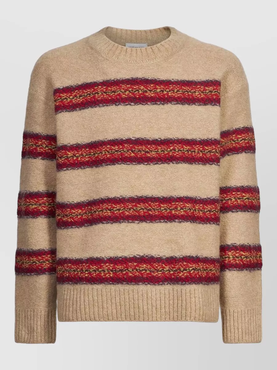 Dries Van Noten Alpaca wool striped crew neck sweater