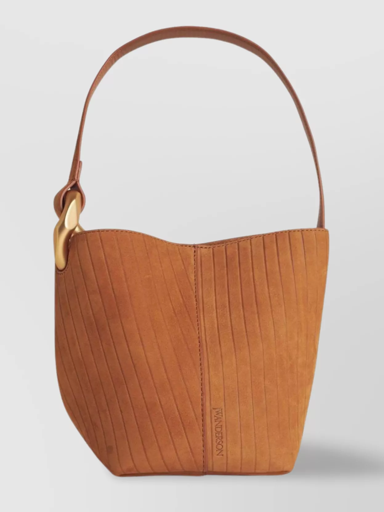 Jw Anderson Suede Bucket Bag Vertical Stitching