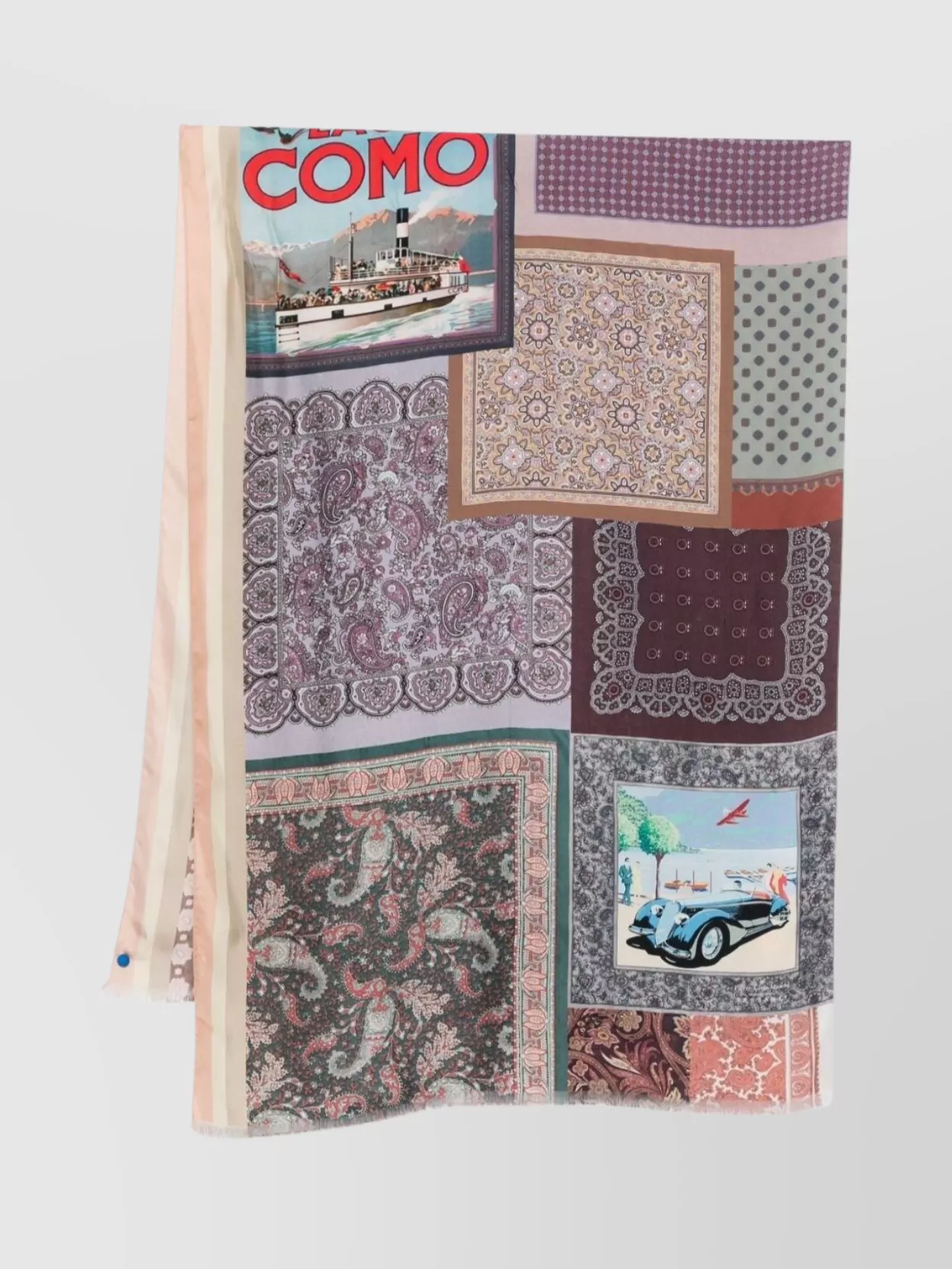 Pierre Louise Mascia Como Lake Silk Printed Scarf