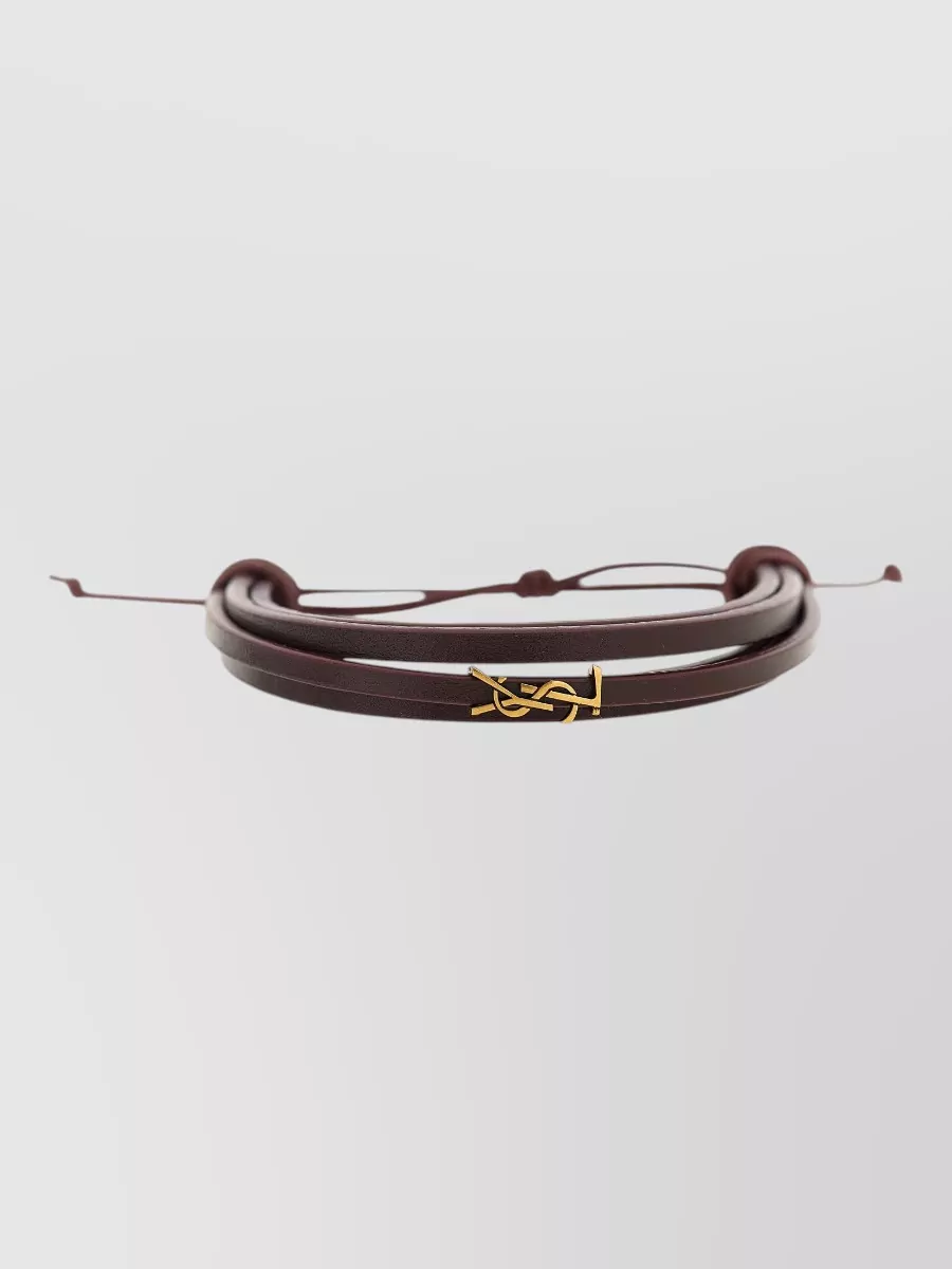 Saint Laurent leather logo bracelet