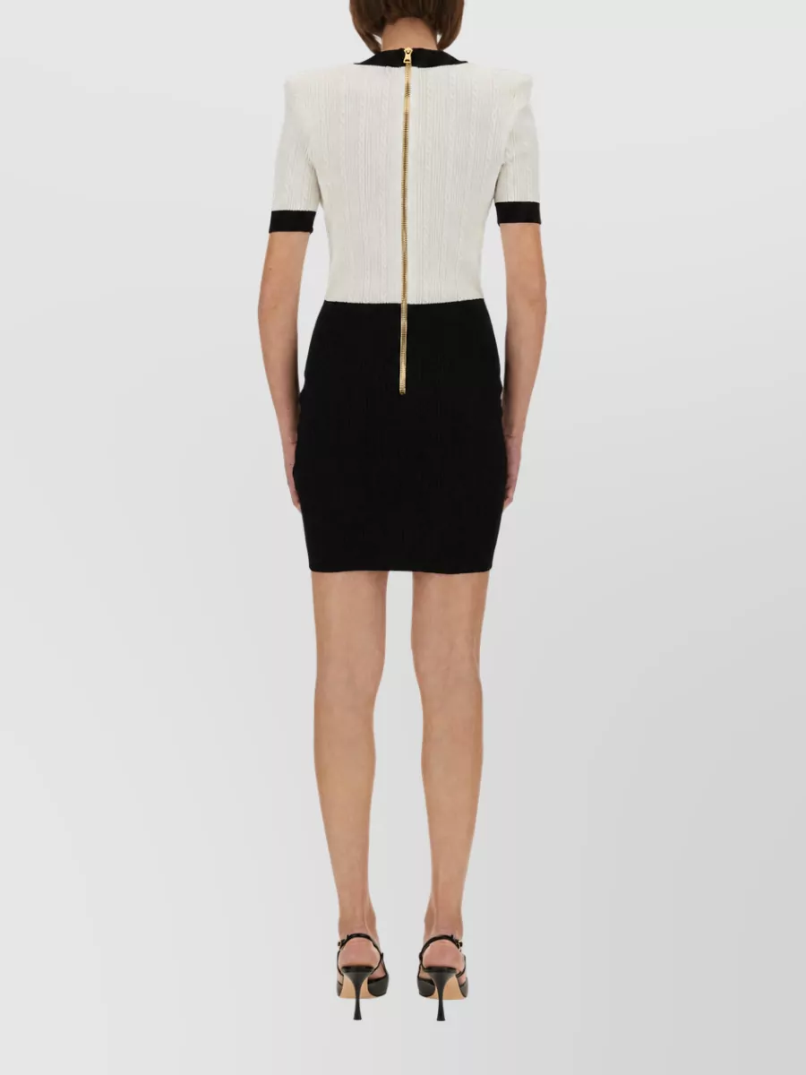 Balmain Two Tone Bodycon Mini Dress
