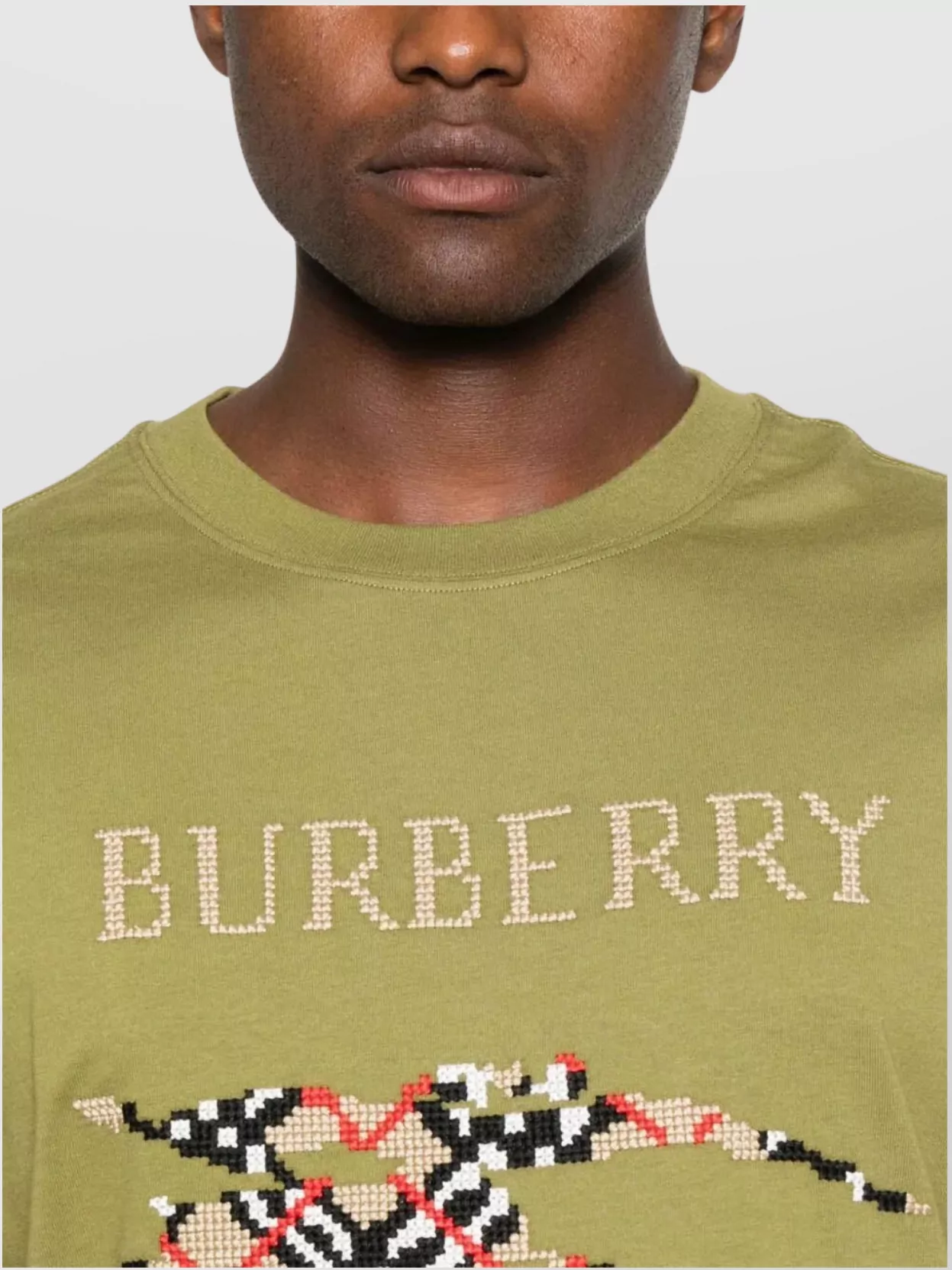 ★Burberry★ Green クロスステッチ コットンTシャツ ☆Burberry☆ Green クロスステッチ コットンTシャツ (Burberry