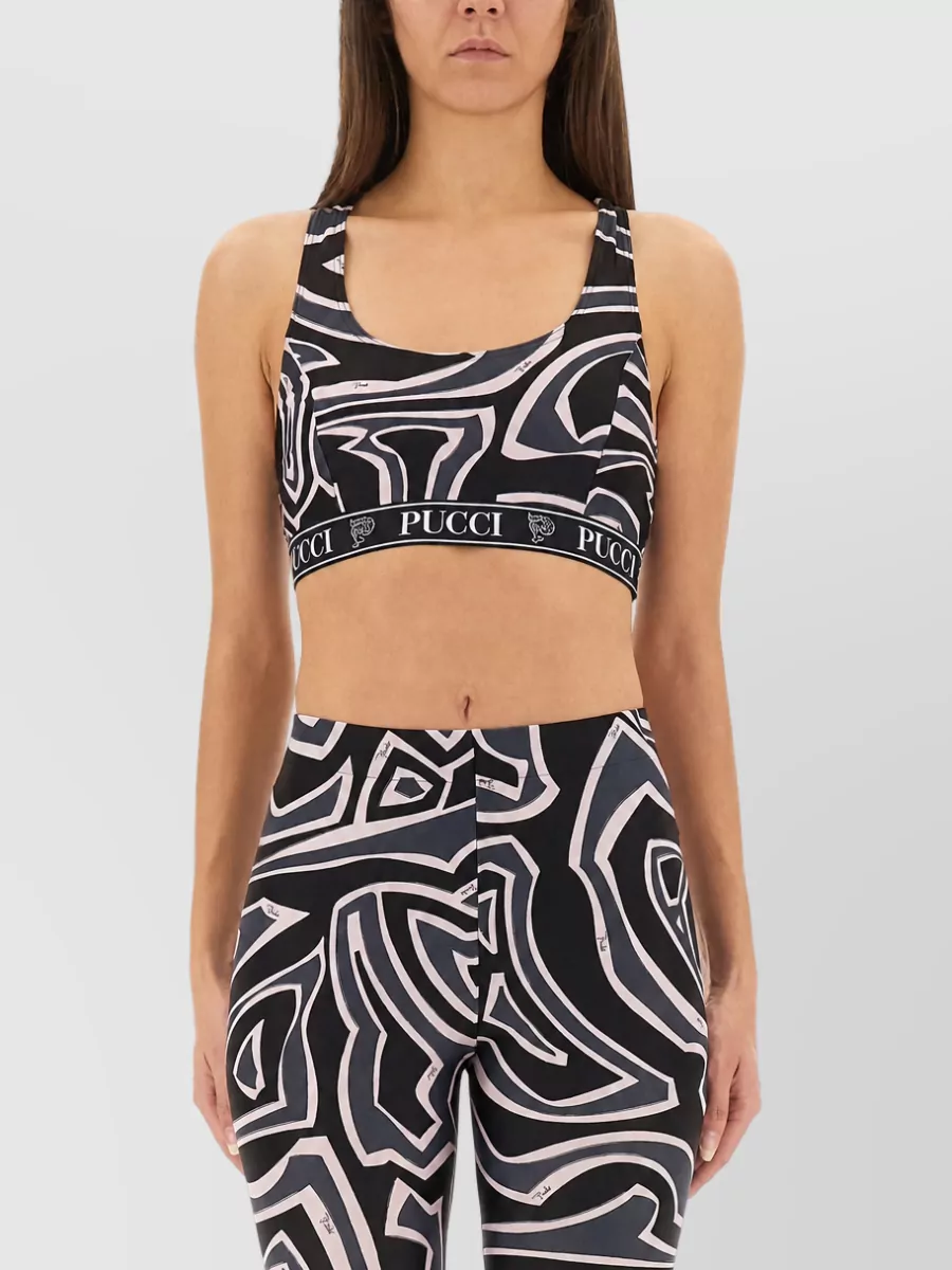 Pucci Labyrinth Print Racerback Cropped Top