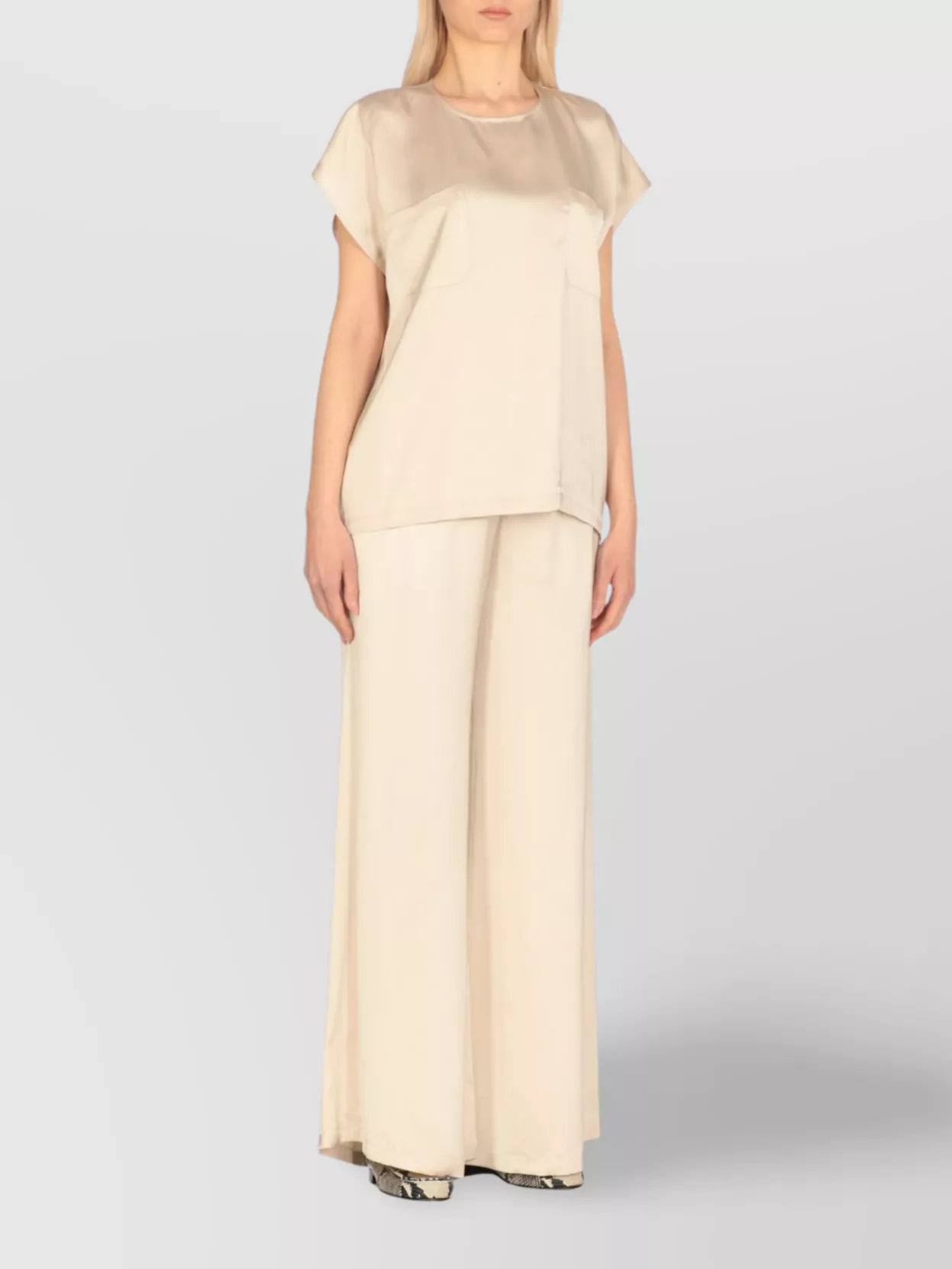 Fabiana Filippi Viscose Top With Round Neck And Button