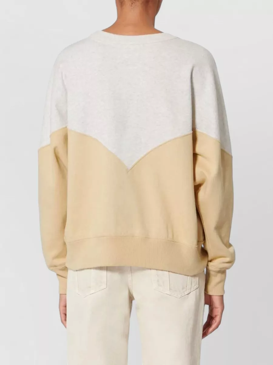 Isabel Marant Etoile Houston Colorblock Crewneck Sweatshirt Long Sleeves