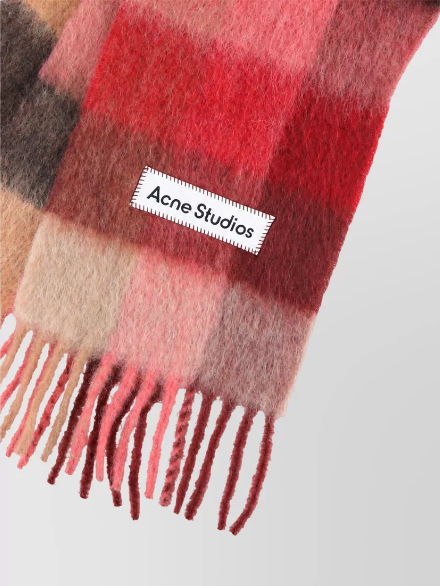 Acne Studios Checked Mohair-Blend Scarf