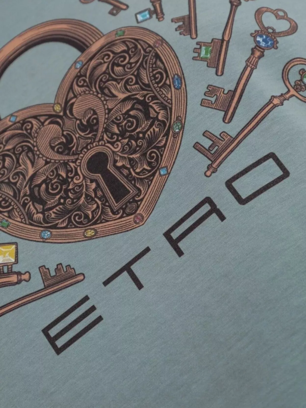 Etro Heart Graphic Crew Neck Short Sleeve Top