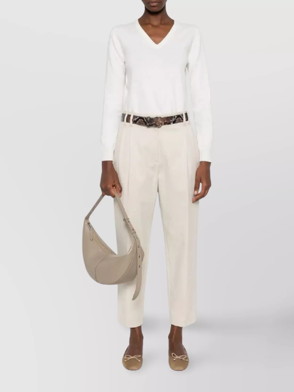 Brunello Cucinelli Trousers With Belt Loops And Side Pockets In Neutral