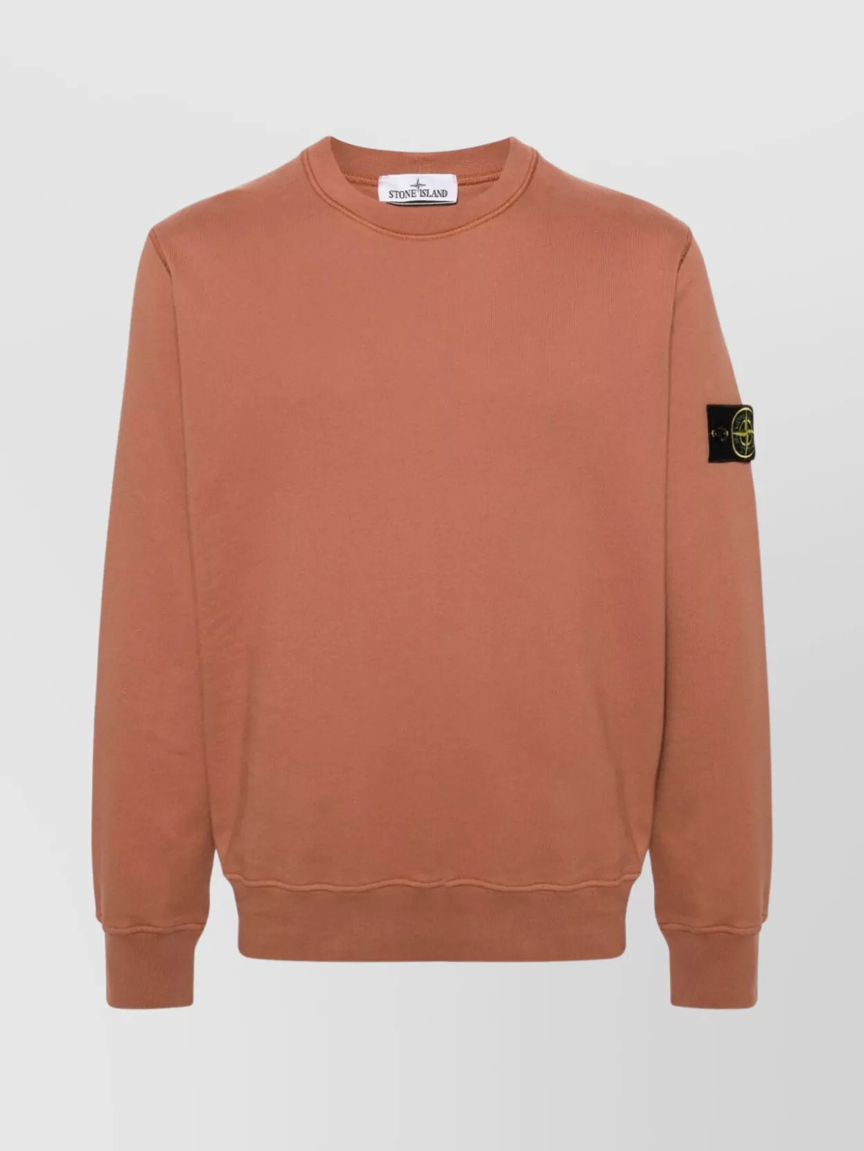 Shop Stone Island Ribbed Crewneck Sweater With Long Sleeves