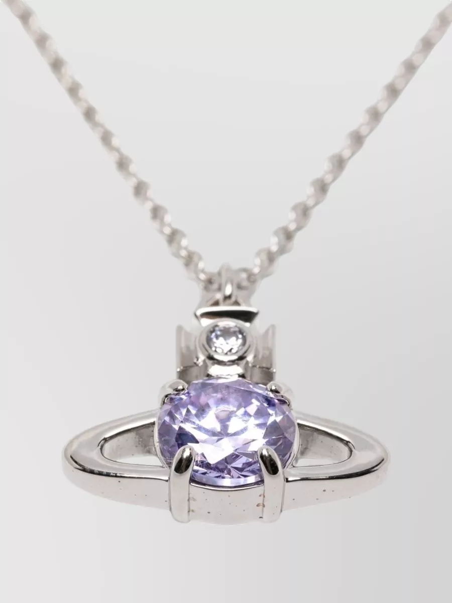 Vivienne Westwood Necklace Pendant Design Gemstone Detail Adjustable Chain