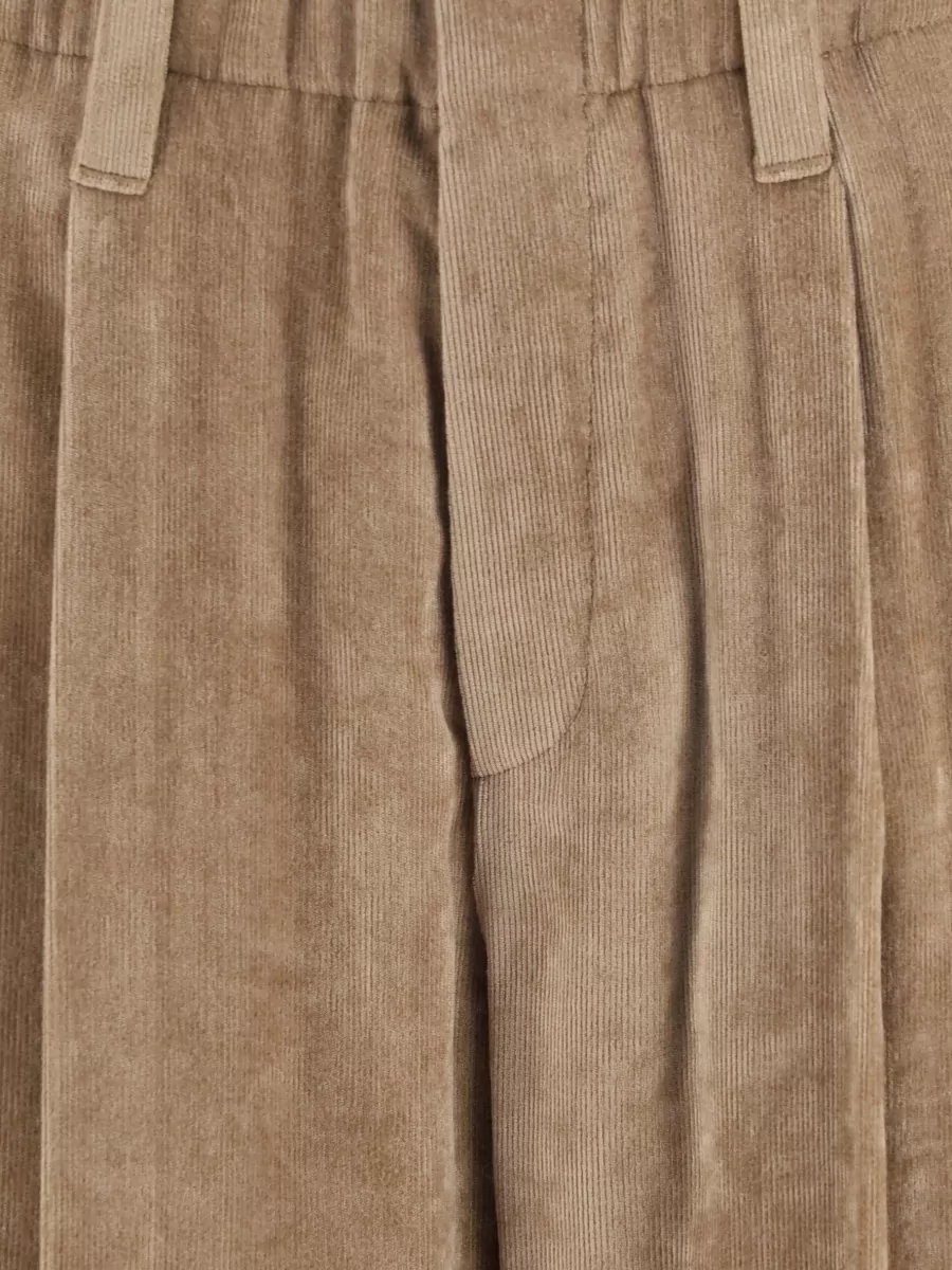 Brunello Cucinelli Corduroy High-Rise Wide-Leg Tailored Trousers