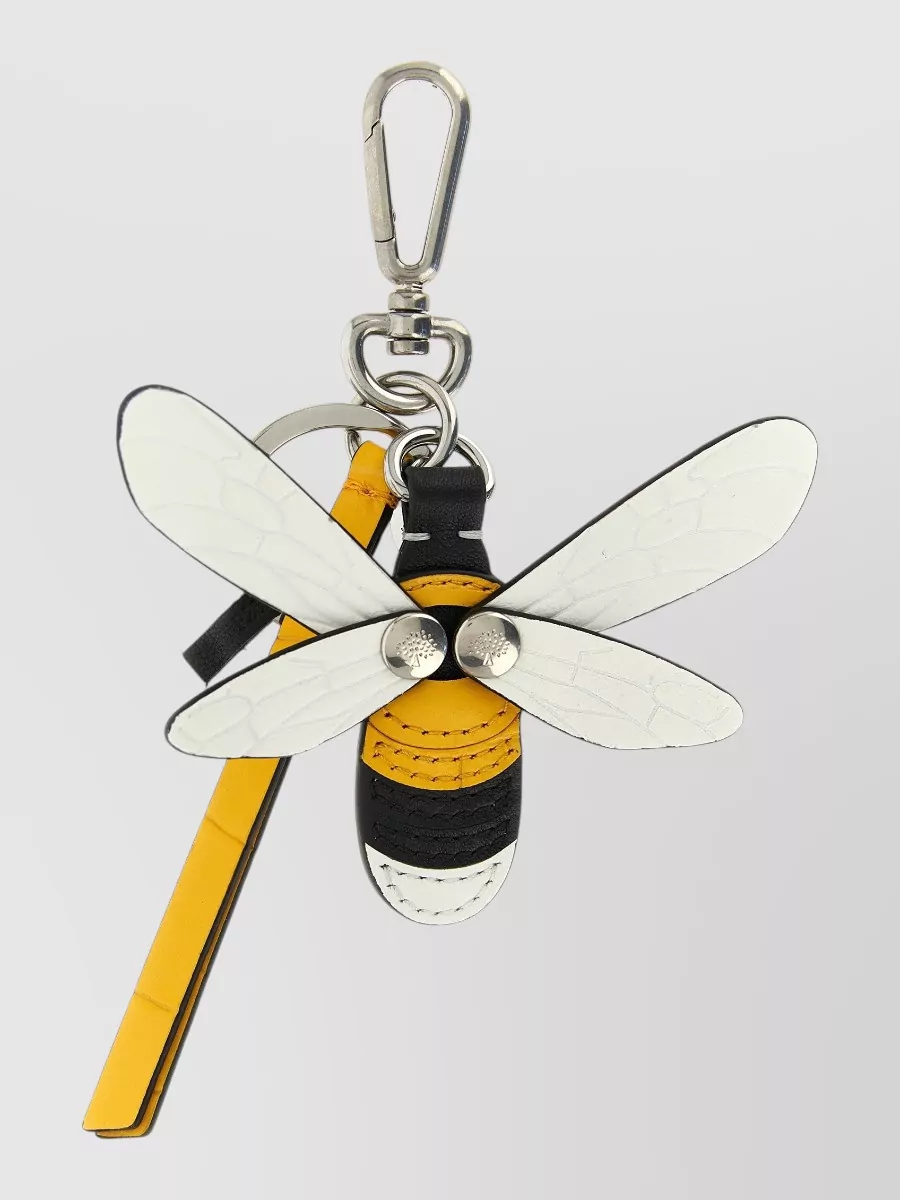 Mulberry leather bee keyring
