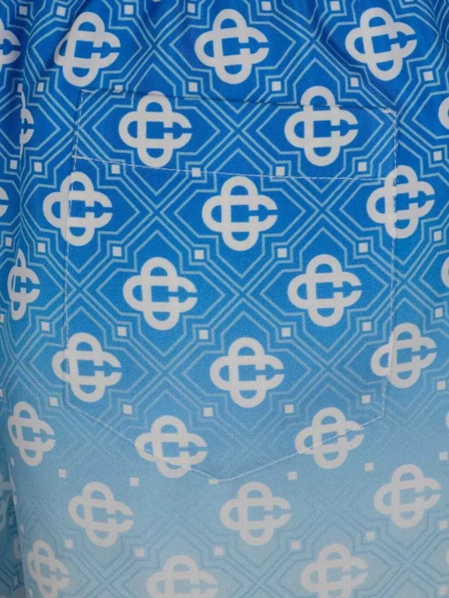Casablanca Silk Monogram Print Shorts
