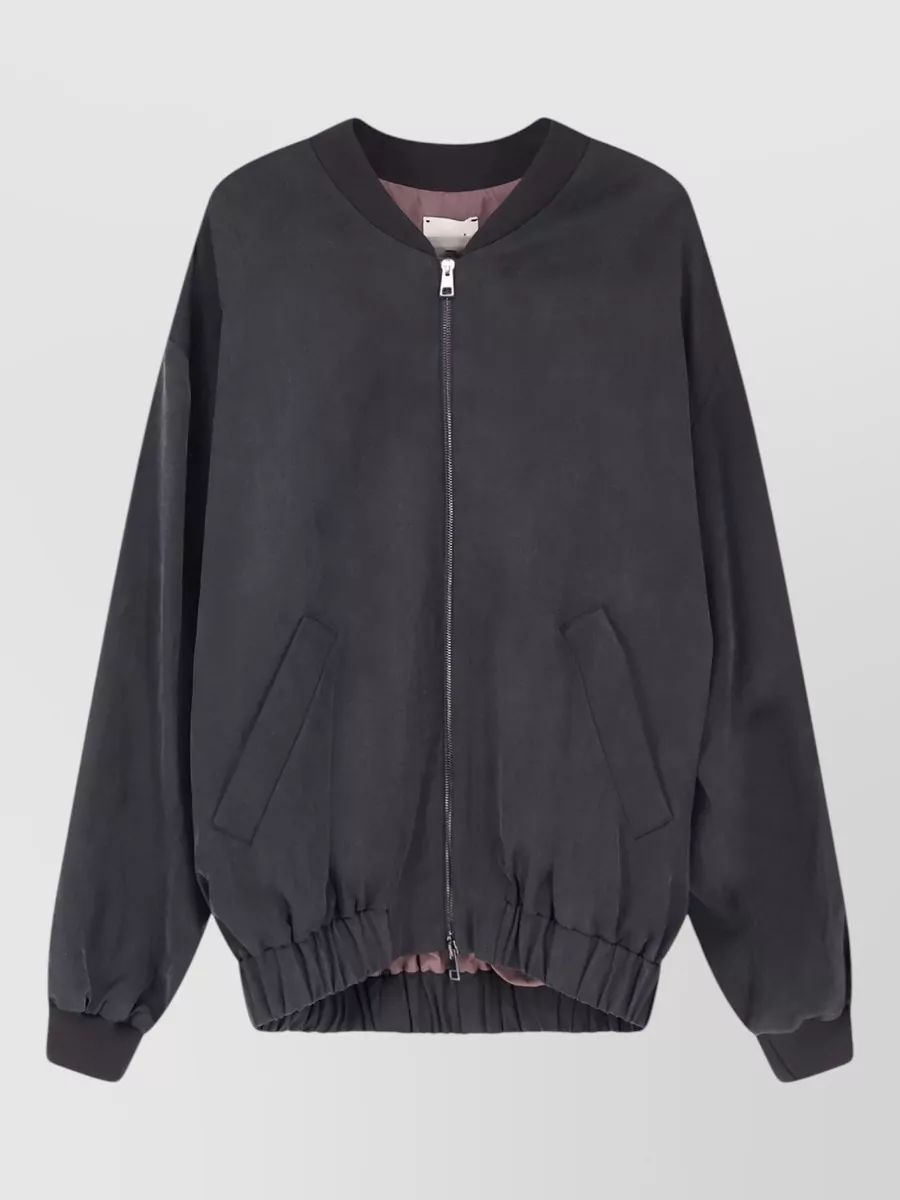 Alysi lyocell and linen bomber jacket