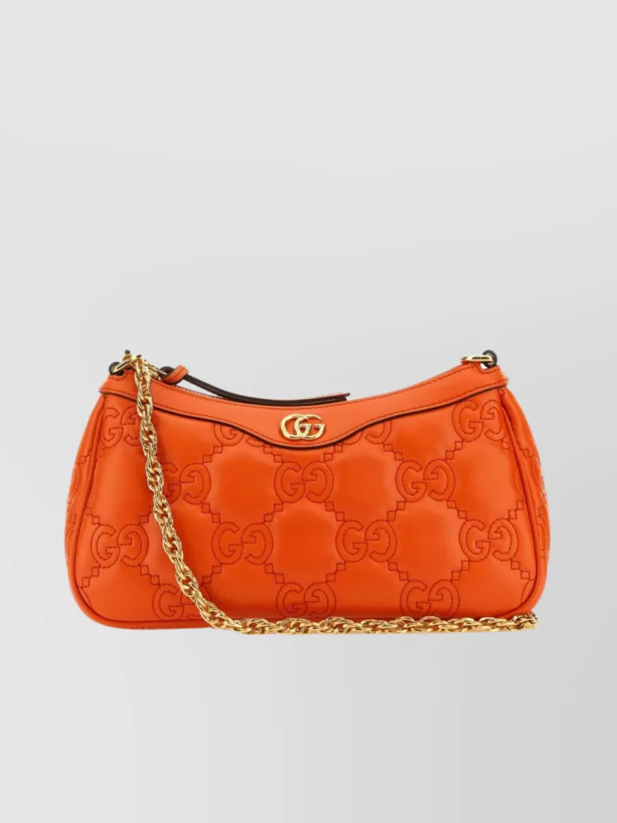 Gucci Quilted Chain Shoulder Bag In Orange