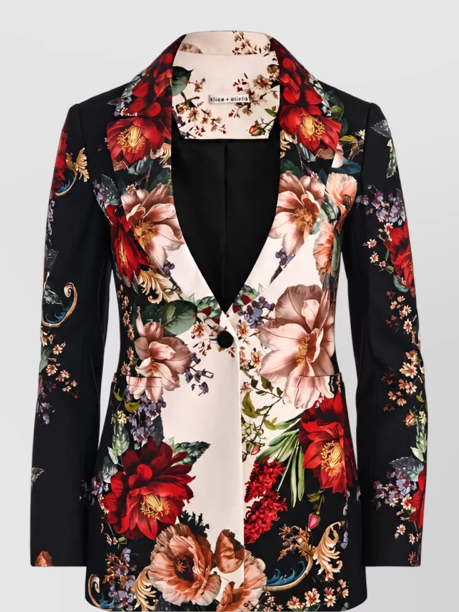 Alice + Olivia floral-print single-breasted blazer