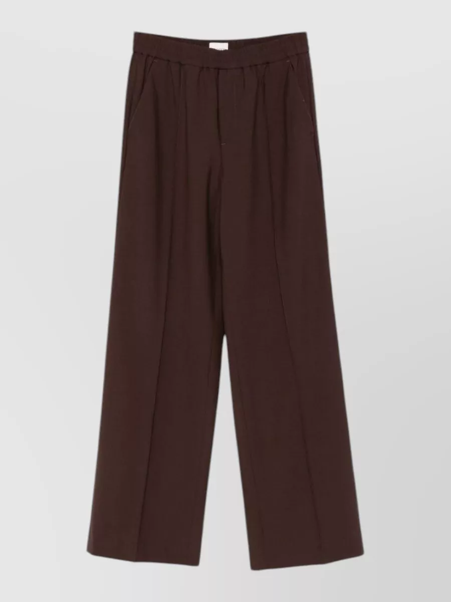 Closed wool straight-leg trousers
