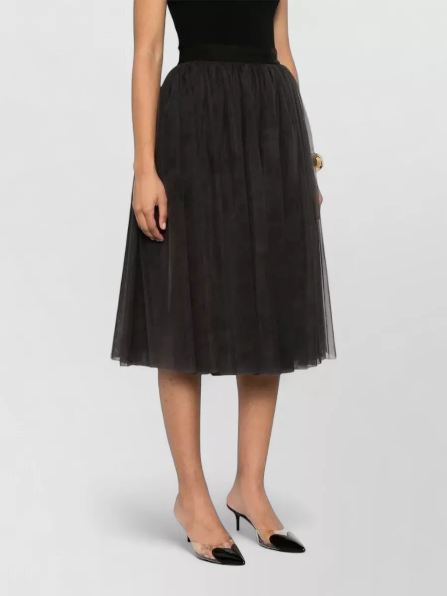 Dolce&Gabbana Tulle Midi Skirt Sheer Overlay Design