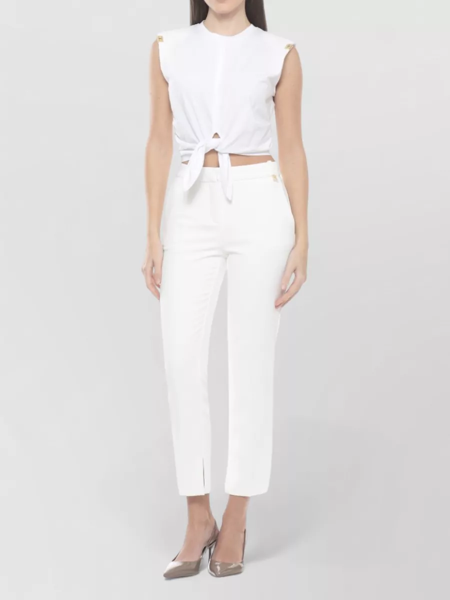 Elisabetta Franchi Cropped Straight-Leg Trousers