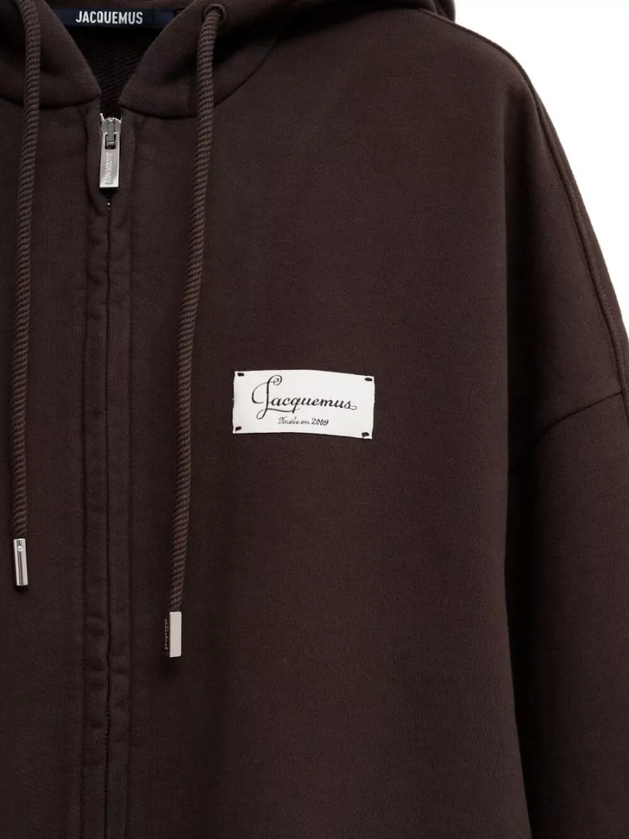 Jacquemus Cotton Zip-Up Logo Hoodie