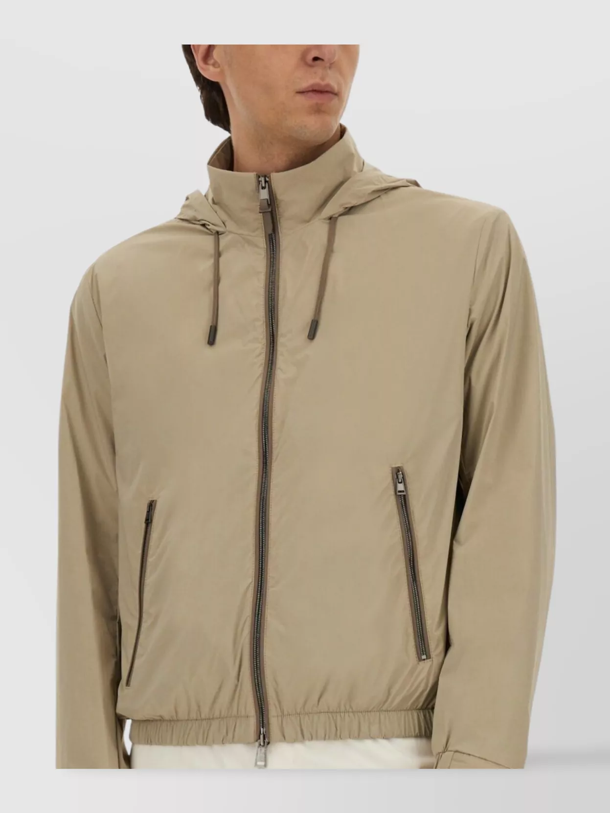 Boss Hooded Coat With Adjustable Cuffs And Zipper Pockets