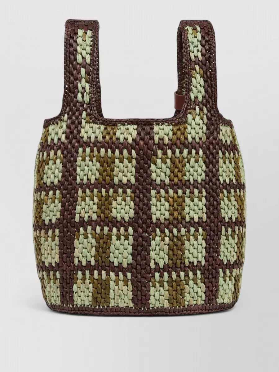 A.P.C. Pecan raffia tote bag