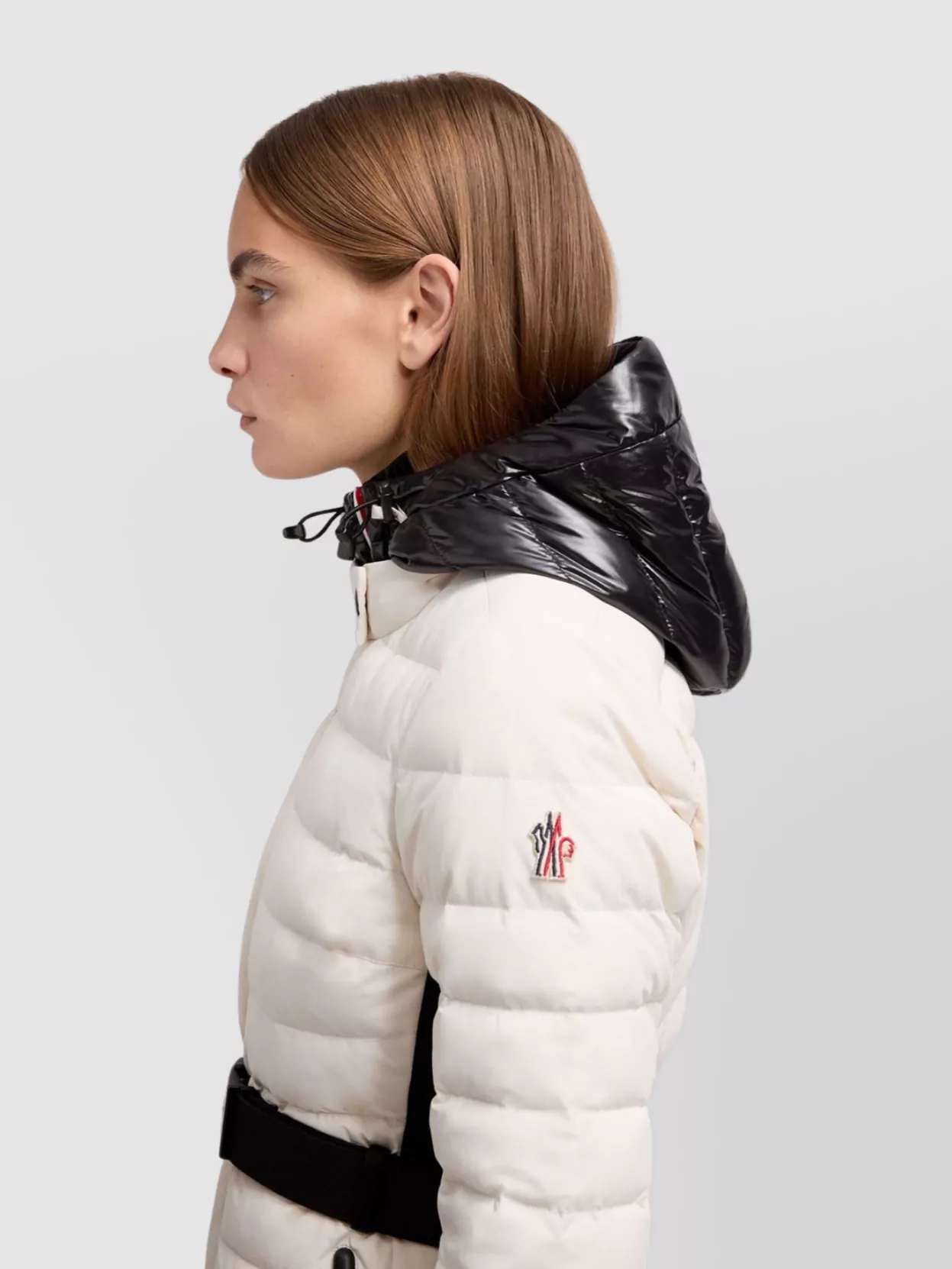 Moncler Bruche Hooded Down Ski Jacket In Neutral