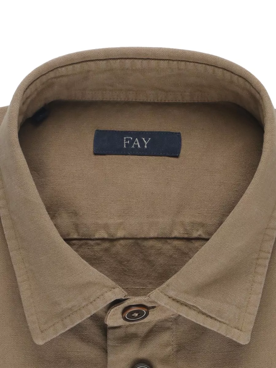 Fay Linen Blend Long-Sleeve Shirt