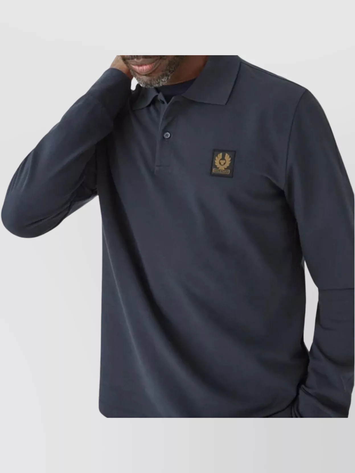 Belstaff Collared Long Sleeves Polo Shirts In Blue