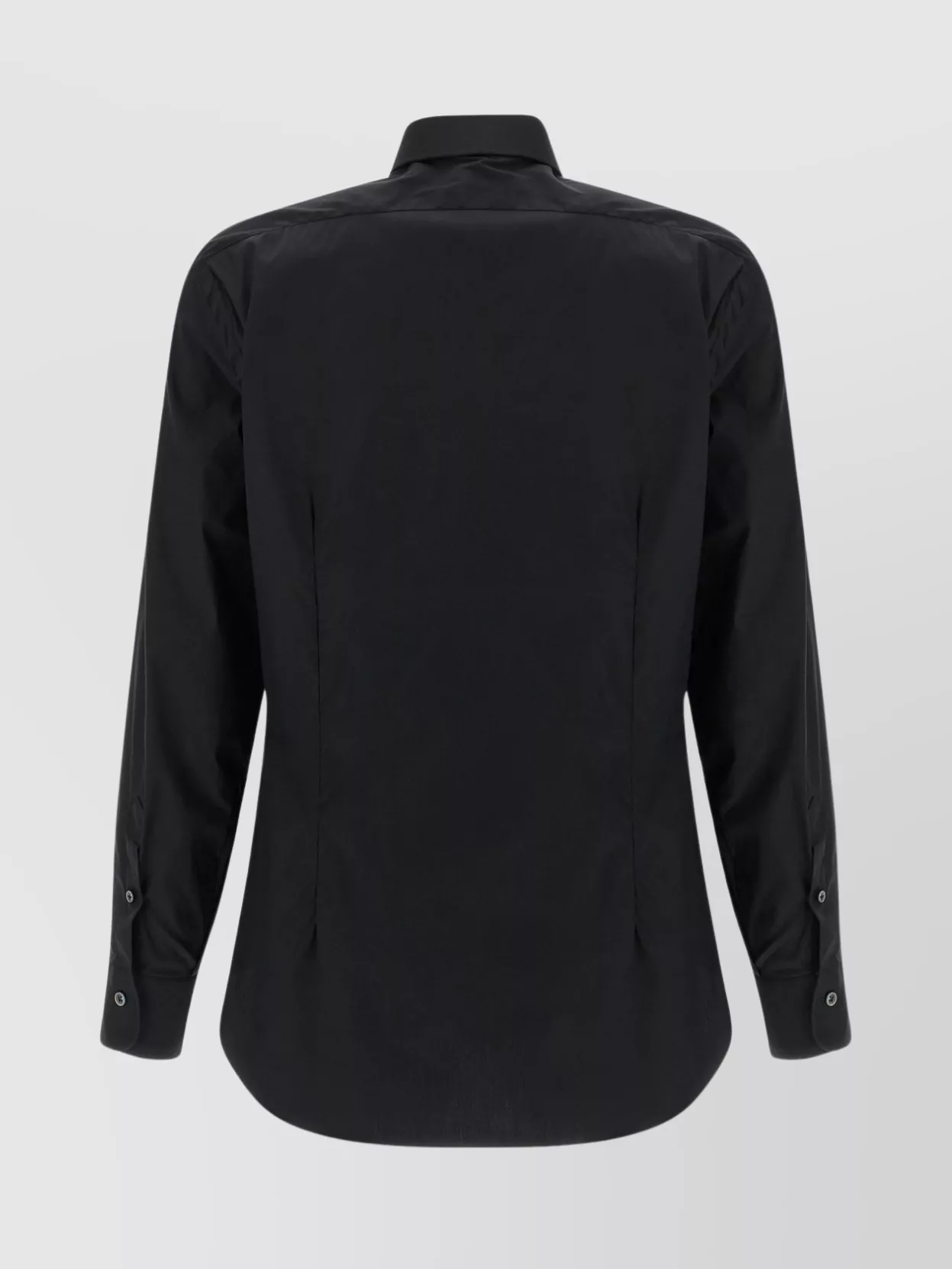 Barba Napoli Cotton Shirt With Button Cuffs And Collar In Black