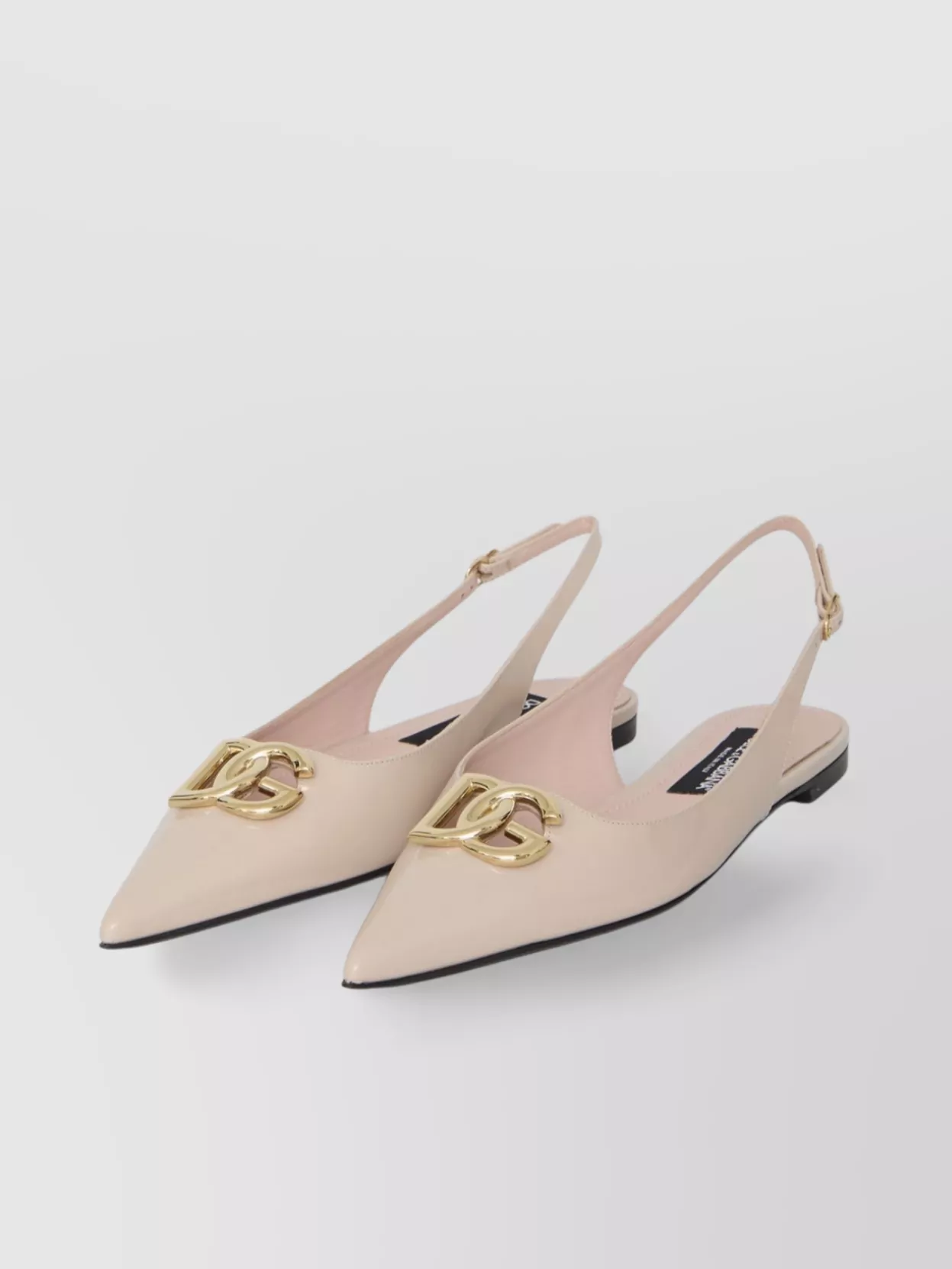 Dolce & Gabbana Pointed Flat Sole Leather Ballerinas