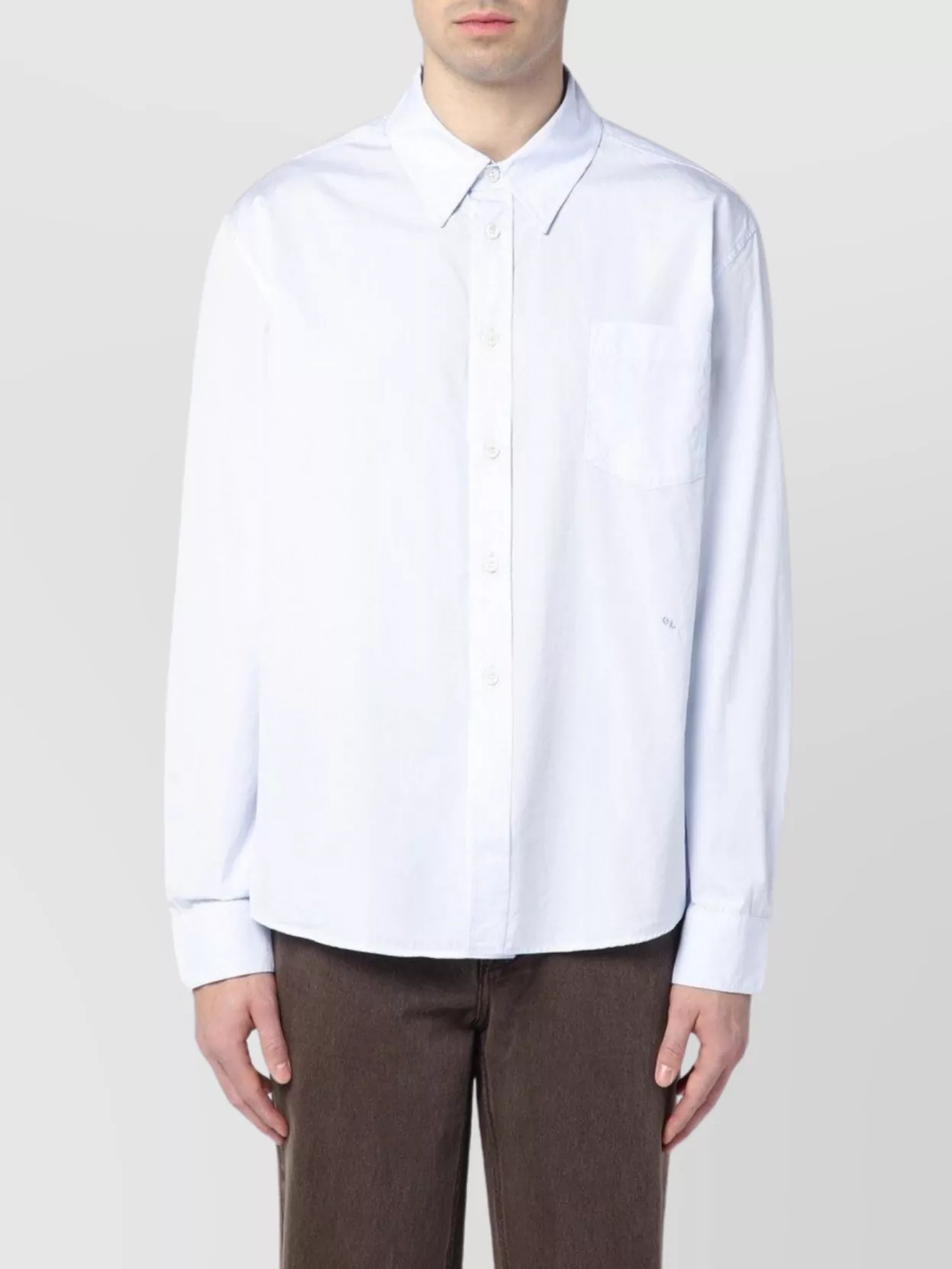 Our Legacy Cotton Shirt Featuring Chest Pocket And Long Sleeves In White