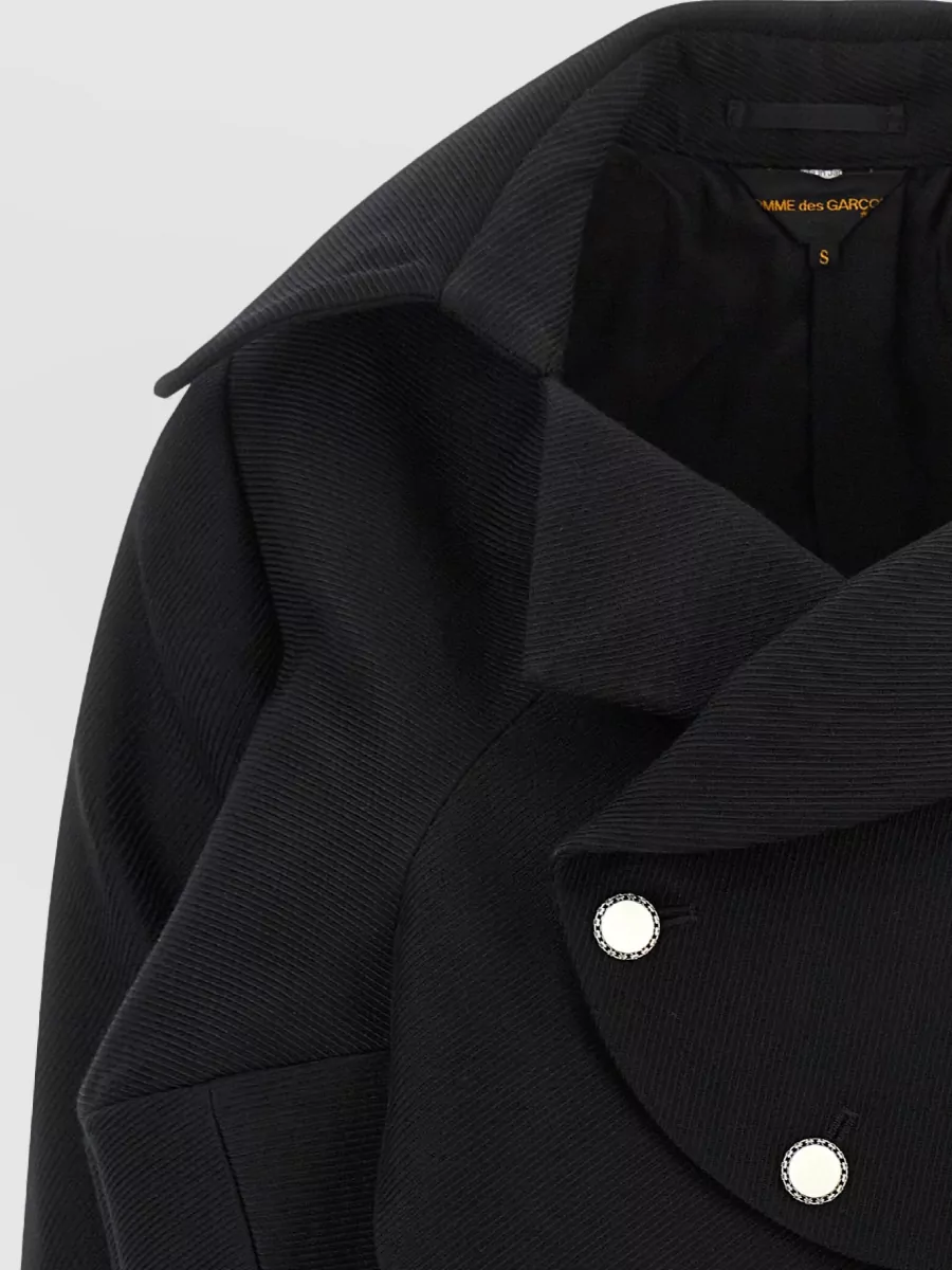 Comme Des Garçons Wool Micro Ribbed Double Breasted Coat