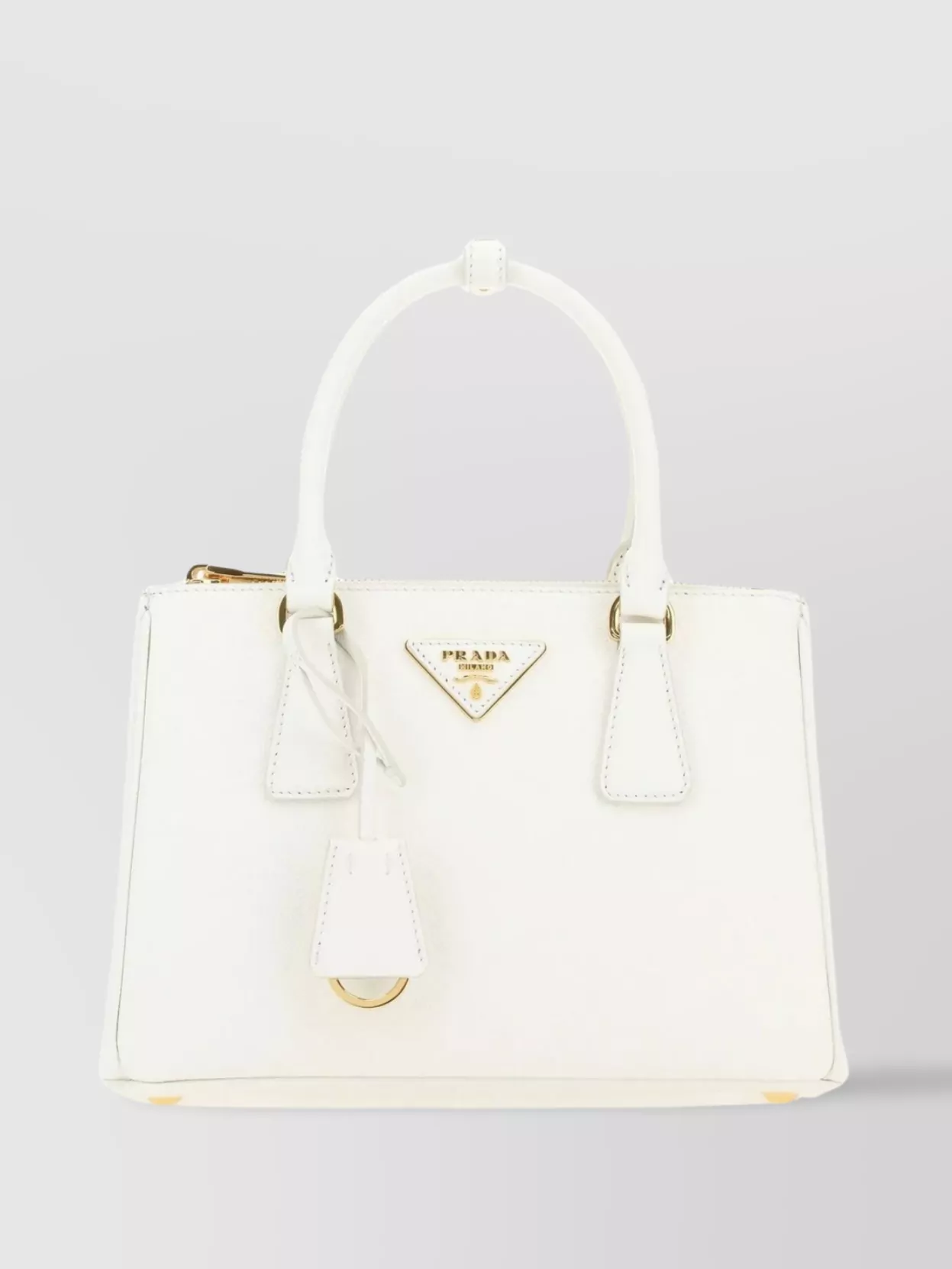 Prada Leather Galleria Mini Handbag In White