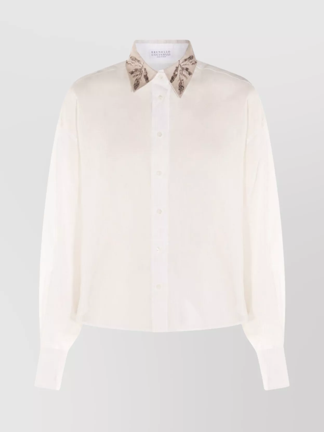 Brunello Cucinelli Women Organza Cotton Shirt With Embroidery