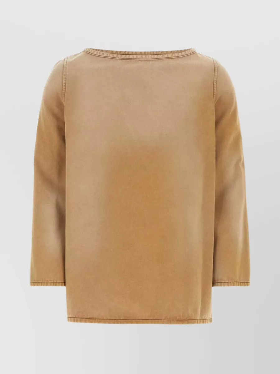 Shop Gucci Oversize Crew Neck T-shirt In Brown