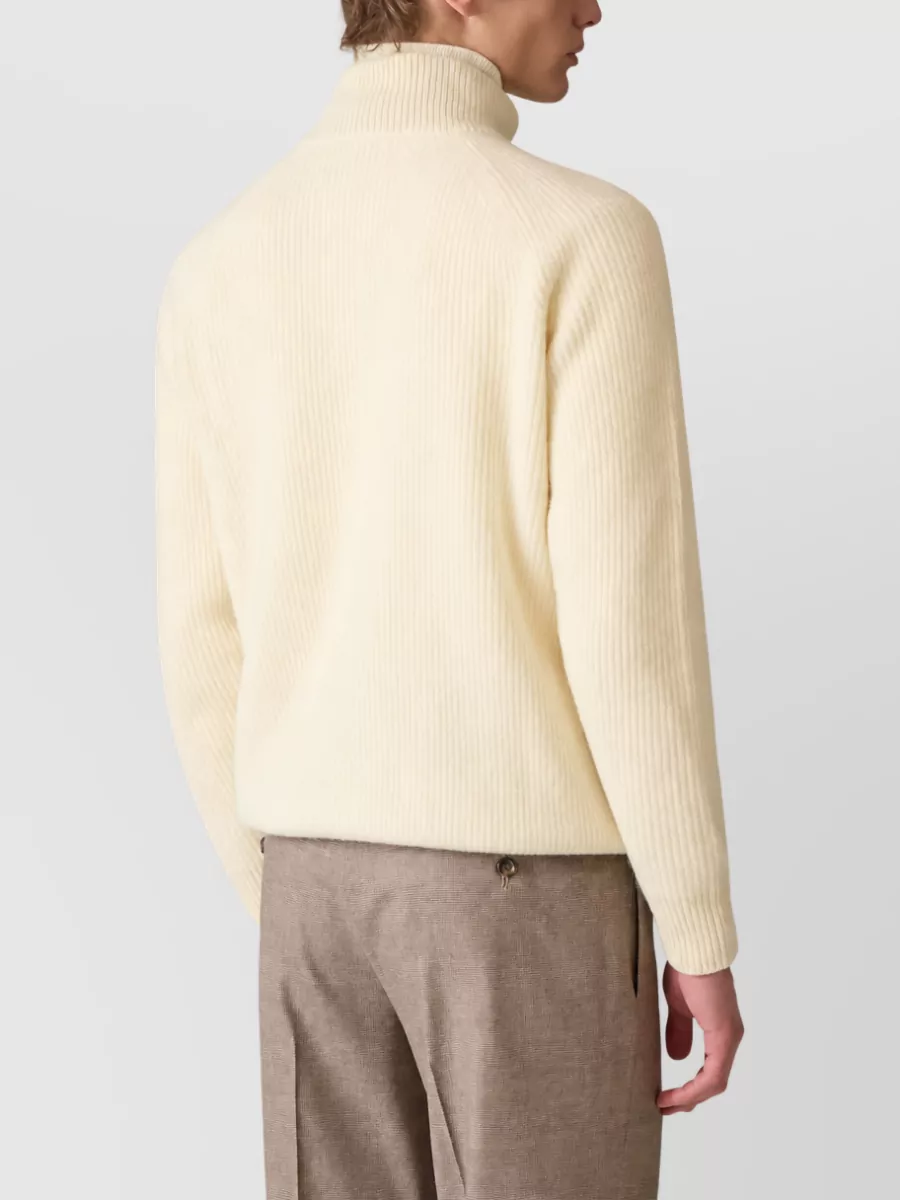 Lardini Cashmere-Blend Ribbed Zip-Up Cardigan