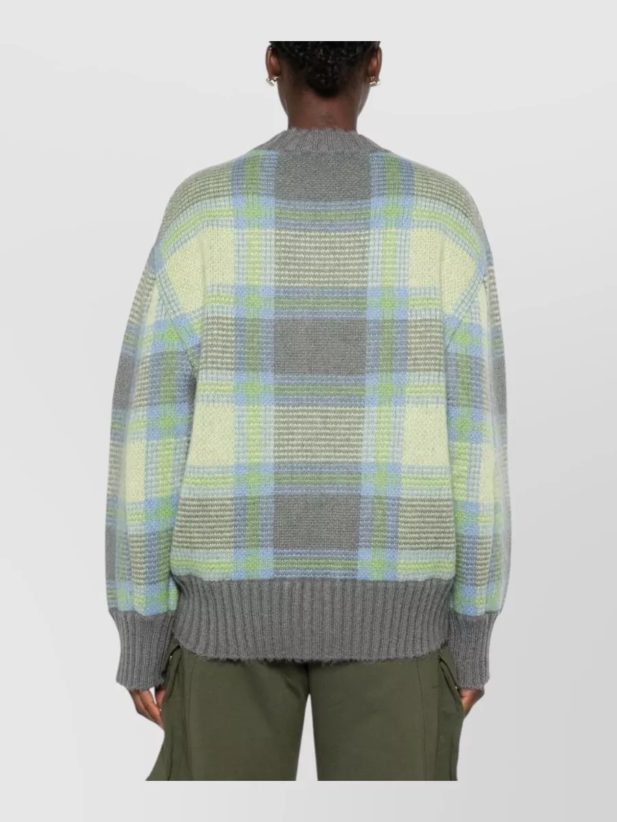 The Attico Checked Mohair Crewneck Sweater