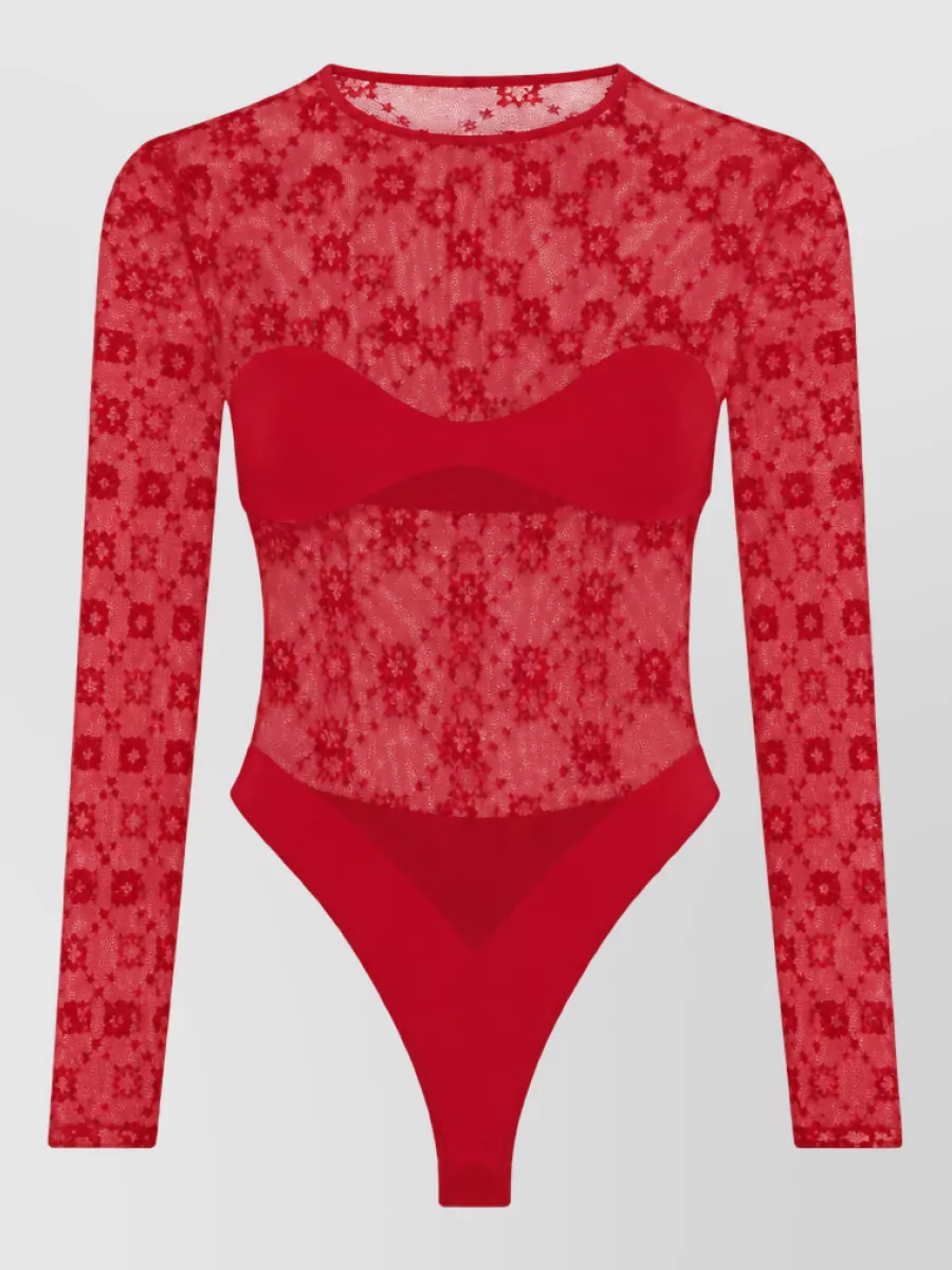 Marine Serre long-sleeve bodysuit