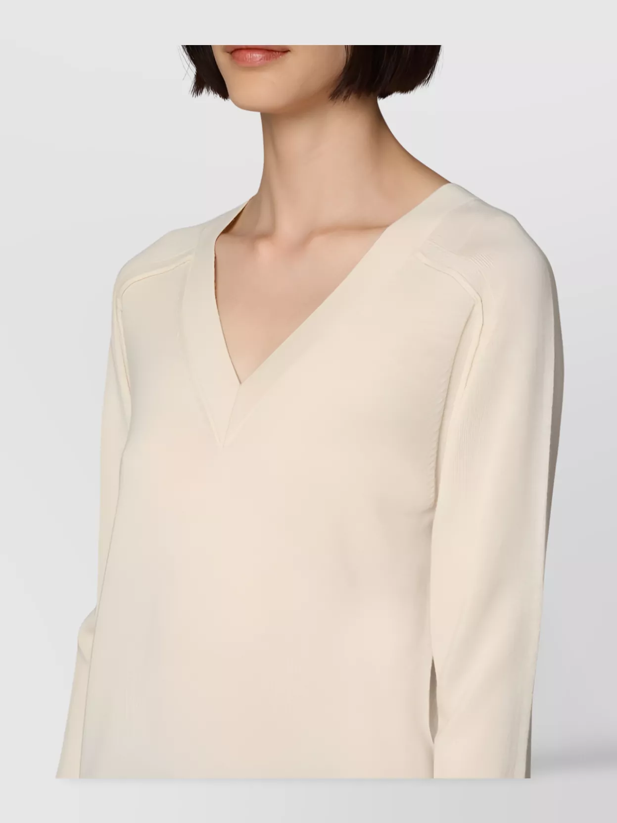 Shop Calvin Klein Wool V-neck Sweater With Ribbed Knit