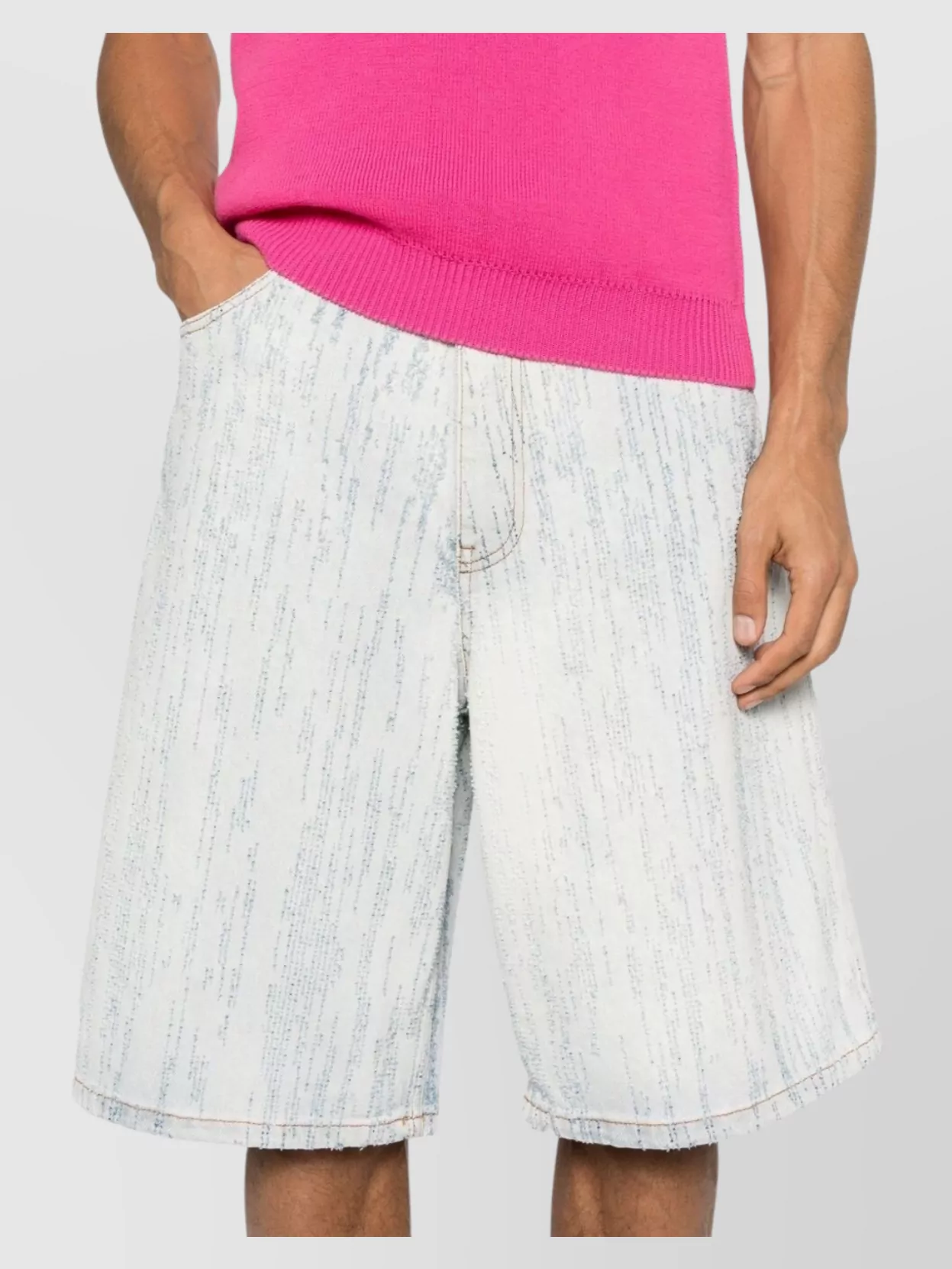 Msgm Knee-Length Distressed Shorts Belt Loops