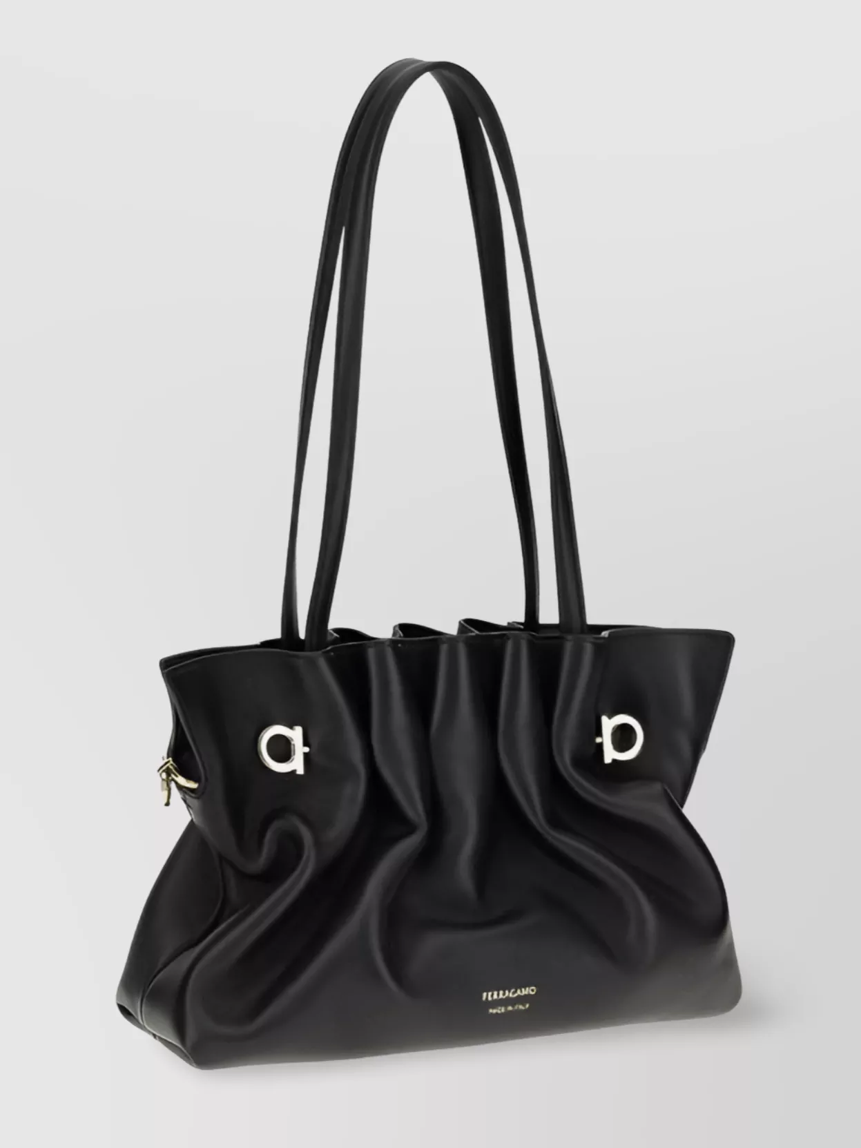FERRAGAMO LUXE SOFT LEATHER SHOULDER BAG