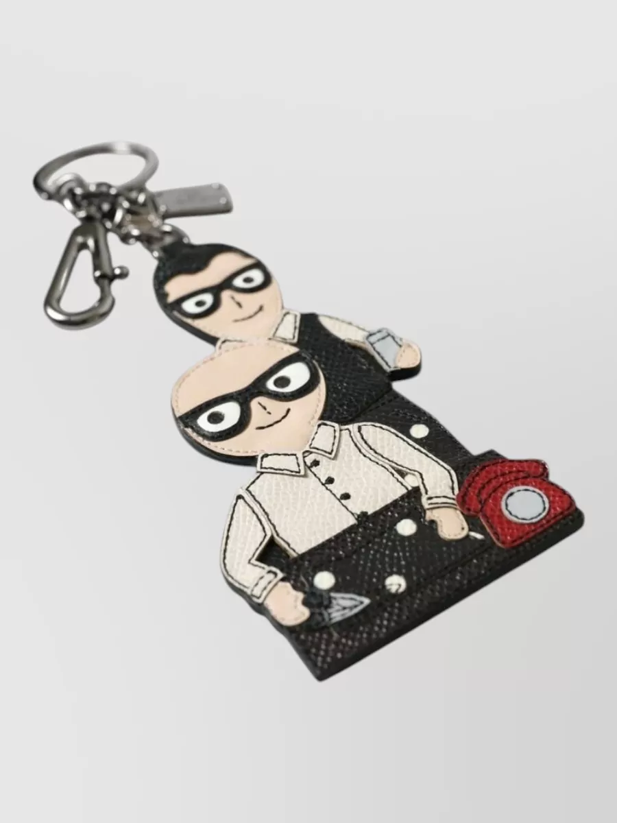 Dolce&Gabbana Leather Logo Badge Keychain