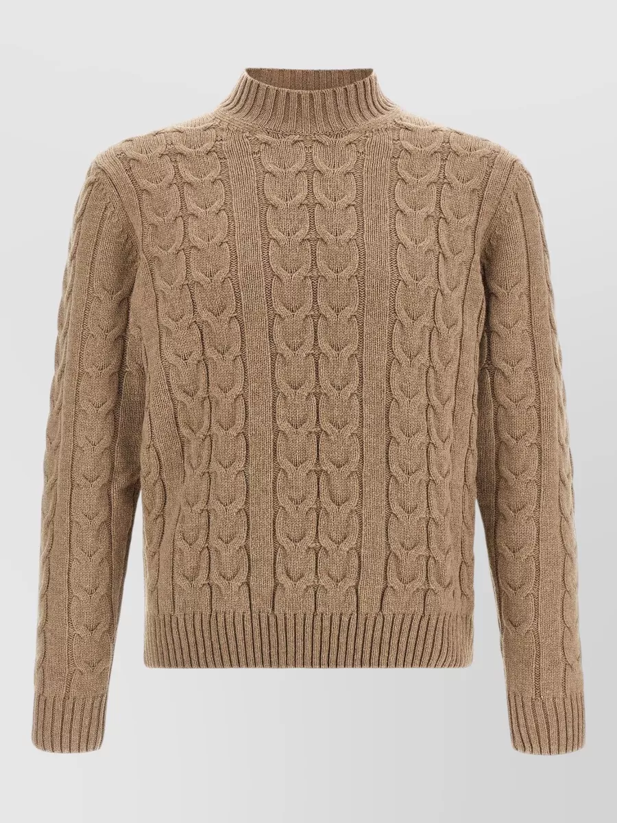 Zanone braided-knit virgin wool mock-neck jumper