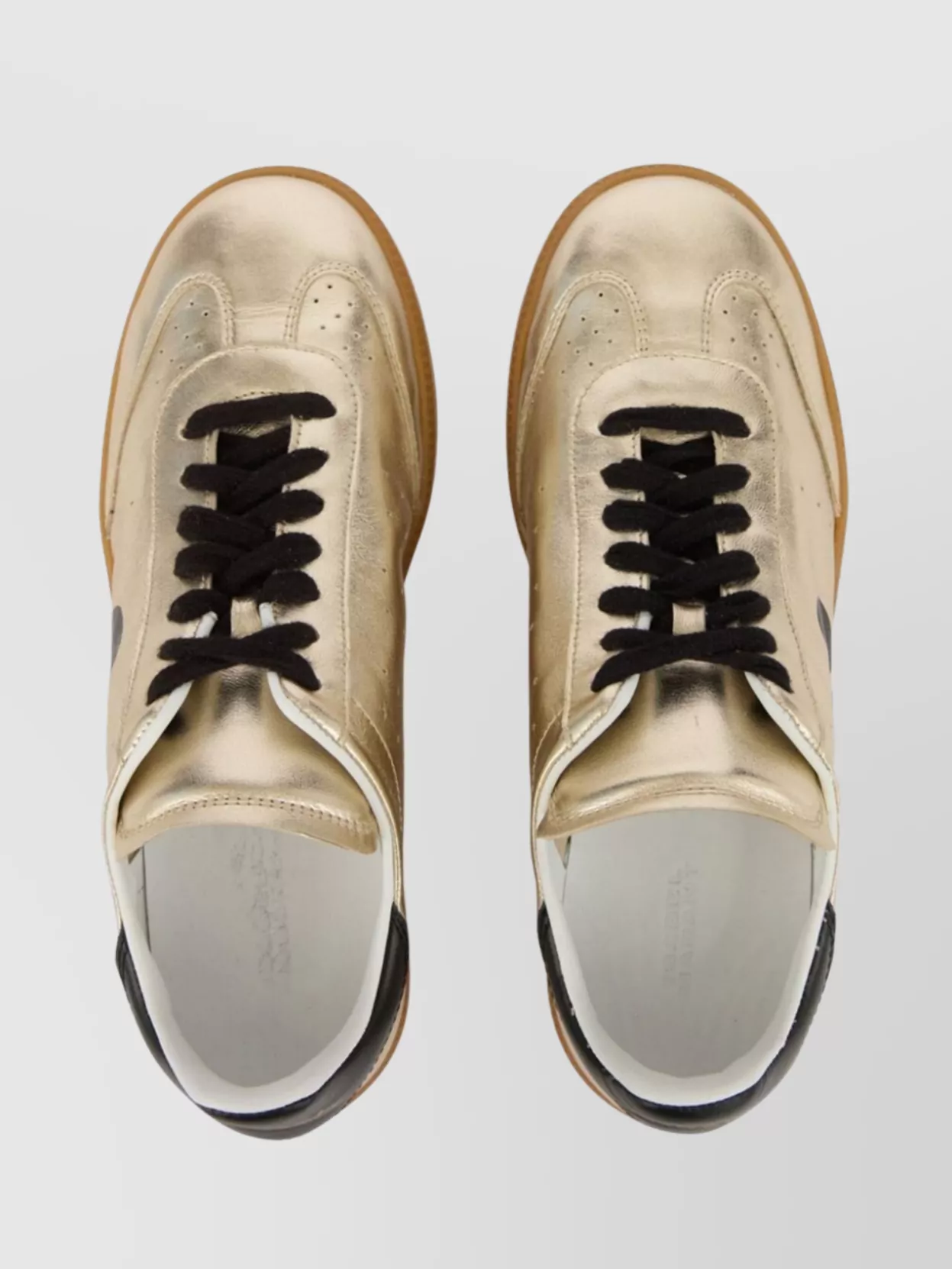 Isabel Marant Shiny Leather Kaycee Sneakers In Neutrals