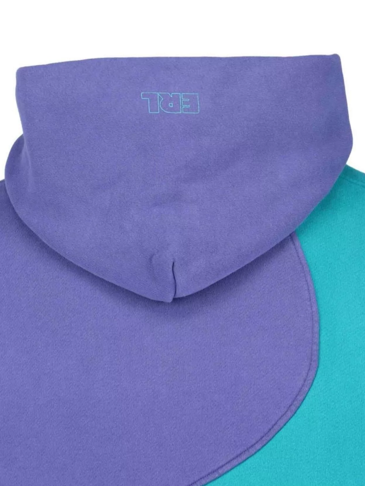 Erl Hooded Color Block Sweatshirt With Ribbed Cuffs And Hem