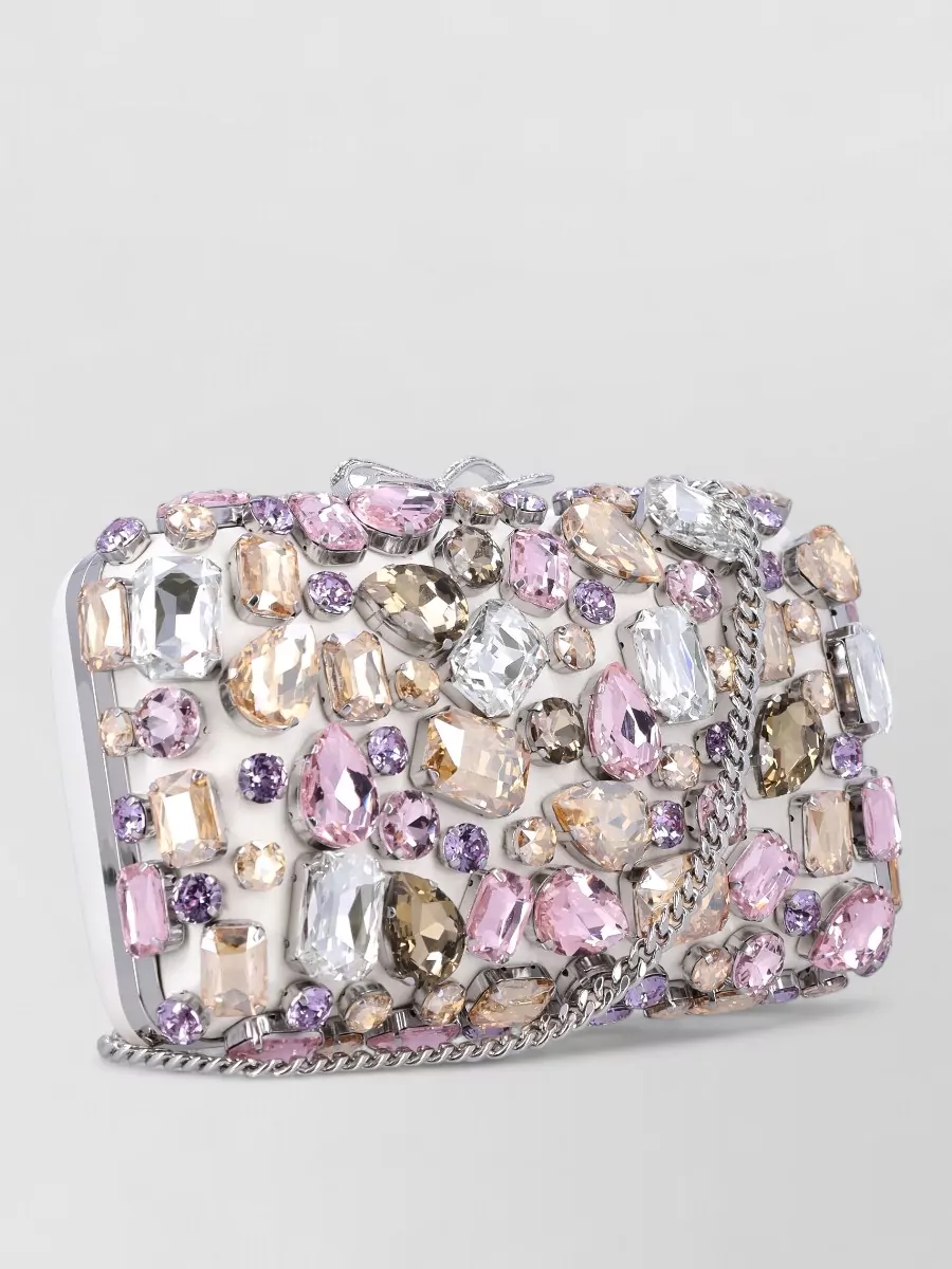 Self-Portrait The Bow Crystal-Embellished Clutch Bag