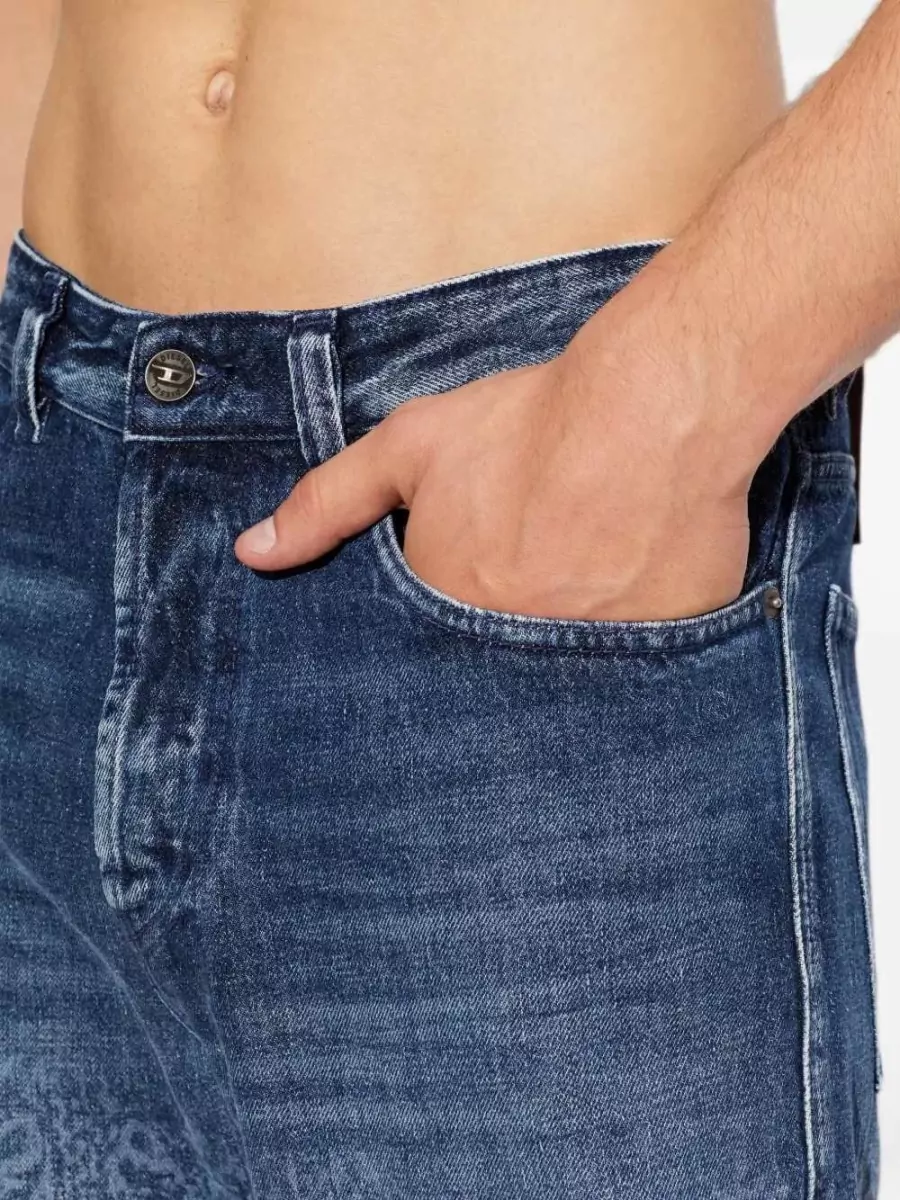 Diesel Printed Straight-Leg Jeans